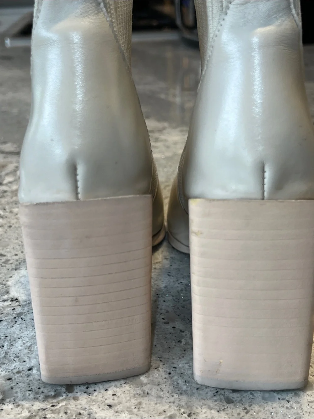 Steve Madden Tackle Sock Booties - Bone Leather - Size 7.5 EUC